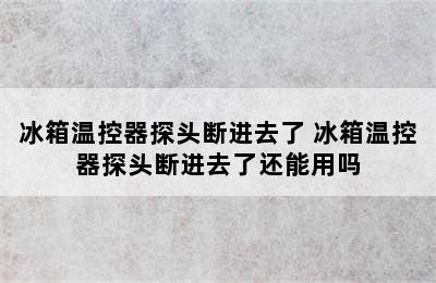 冰箱温控器探头断进去了 冰箱温控器探头断进去了还能用吗